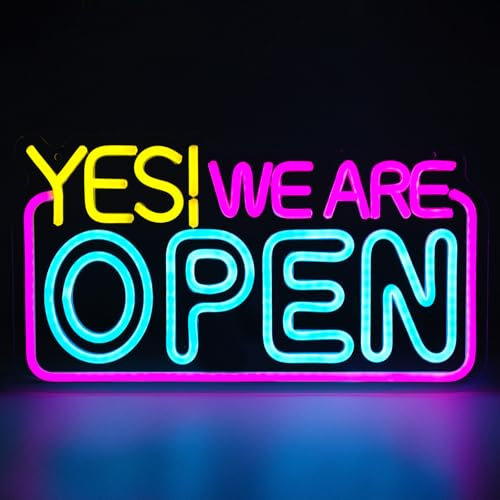 Open Welcome Neon Schild Open Neon Sign Bunte Offene Neonschild, USB Neonlicht Leuchtreklame Dekorative Wand Leuchtreklamen für Business Light Up Sign für Bar, Salon, Store, Cafe, Shop, Club