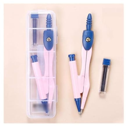 QWPYDXN Study Tool 1 Pack Math Compass, Metal Drawing Compass with Storage Box, Math Geometry Drafting Supplies, Drafting Compass Geometry Set