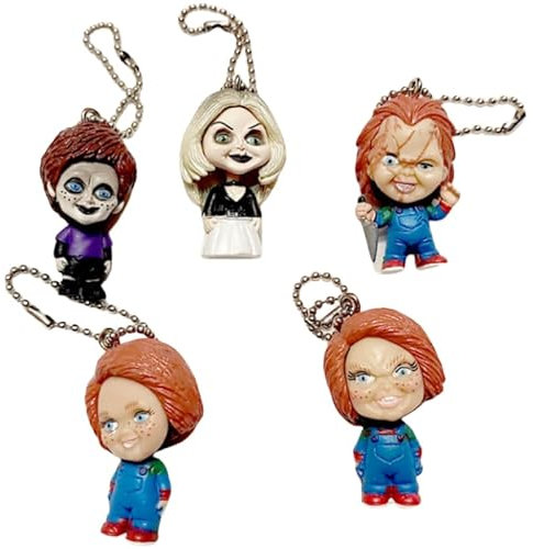 REOZIGN La Fiancée De Chucky, Figur Chucky, Version Q, 5 Stück, Anhänger, Action 4 cm, handgefertigt, PVC, Dekoration, Geschenk zum Basteln