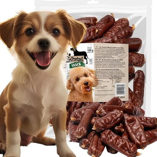 Mr. Pretzel Premium-Hundesnack 500g – Rinder Würstchen – natürlich & getreidefrei,Proteinreich – ohne Zusätze