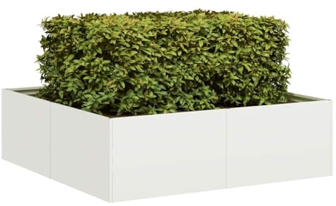 Generico Fioriera Bianca 100x100x30 cm in Acciaio,Casa e Giardino,Prato e Giardino,Giardinaggio,Vasi e fioriere-860809