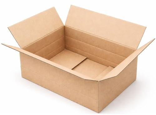 Faltkarton 350 x 250 x 150/100 /50 mm Einwellig Braun | Höhenrille bei 50, 100 und 150 mm | Kartons für versand | Kartonbox (100)