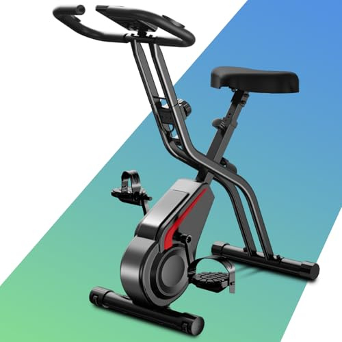 LONTEK Ergometer Hometrainer Fahrrad, 5-in-1 Heimtrainer Fahrrad Klappbar Indoor Bike, 16-Stufen Magnet-Widerstand, Cardio mit Pulsmessung & LED Display, Weicher Sitz