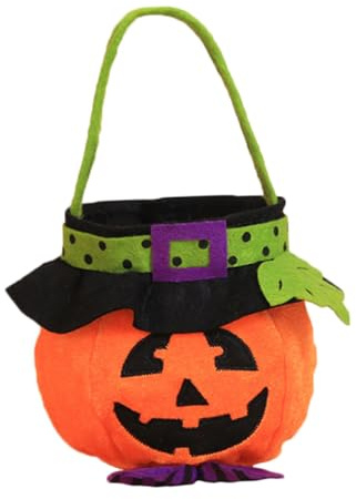 SHINEOFI Sacchetti Porta Caramelle di Halloween Spesso, Borsa Tote Pieghevole Design Zucca per Dolcetto o Scherzetto, Sacchetti Regalo Capienti e Leggeri per Feste e Decorazioni