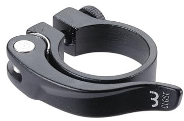BBB Cycling SmoothLever Bike Seatpost Clamb Quick Release Seat Post Clamb for Aluminium Seatposts Roadbike, MTB and E-Bike | 31.8 mm Black - BSP-87