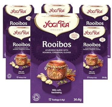 Yogi Tea, Rooibos, Organic Spice and Herbal Tea, Caffeine Free, Blend of Rooibos, Cinnamon and Cloves, 6 Packs x 17 Tea Bags (102 Teabags Total)