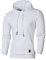 Xmiral Herren Sweatshirt Top Herbst Langarm Plaid Hoodie Mit Kapuze T-Shirt Outwear(L,Weiß)