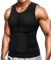 Wonderience Ensemble pour sauna en néoprène pour homme avec gilet réglable à fermeture Éclair et ceinture, noir, Large