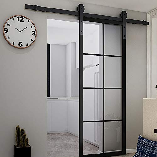 300cm, Porta scorrevole esterno muro, Binario per porta scorrevole, Acciaio al carbonio di alta qualità, scorrimento perfetto, risparmio di spazio