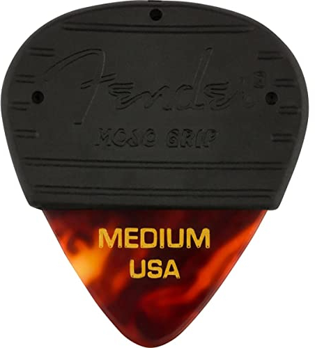 Fender Mojo Grip Picks, Zelluloid, Größe M, 3er-Pack, Schildpatt