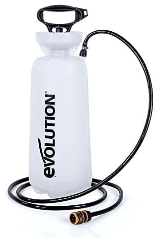 Evolution Power Tools Hand Pump Water Bottle for Disc Cutter / Concrete Saw, Water Dust Suppression, Universal Hose Connector Included, 15 Litre Capacity Tank, With 9ft 10In Anti-Kink Hose