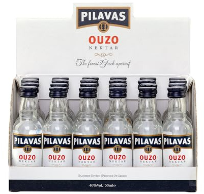 Ouzo Pilavas Nektar 40% Vol. 24x 50ml Party Box | Milder Ouzo aus Patras