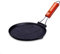 Bistecchiera Padella rotonda per BBQ Pesce e Bistecche in Ghisa con Manico in Legno Pieghevole Padella Scanalata Rotonda 27 cm di Diametro