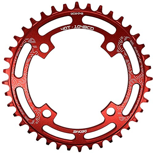 DECKAS Rundes Kettenblatt 104BCD 40T-52T, 7-12 Gänge, Aluminiumlegierung 7075, für Shimano & SRAM, Eloxierte Oberfläche, Schmalbreites Zahndesign, Geschenk geeignet