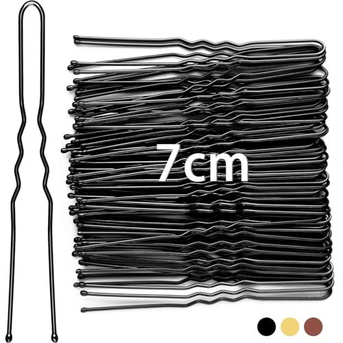 Mbsomnus 7cm Forcine per Capelli 50 Pezzi Forcine per Capelli Donna a Forma di U Forci Mollette per Capelli Donna Nero Forcine per Professionali Ragazze e arrucchiere (Nero)