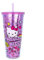 Silver Buffalo Sanrio Hello Kitty Rainbow Confetti Carnival Cup with Lid and Straw | 32 Ounces