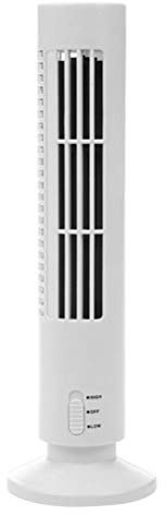 EMUKOEP Ventilador de Torre, Enfriador de Aire Portátil, Ventilador Vertical sin Aspas, USB, Ventilador de Aire Acondicionado de Escritorio, Mini Ventilador de Torre de Refrigeración (Blanco)