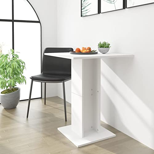 JUNZAI Bistrotisch, Stehtisch, Balkontisch, Partytisch, Biertisch, Beistelltisch, Bierkasten Tisch, Weiß 60x60x75 cm Holzwerkstoff