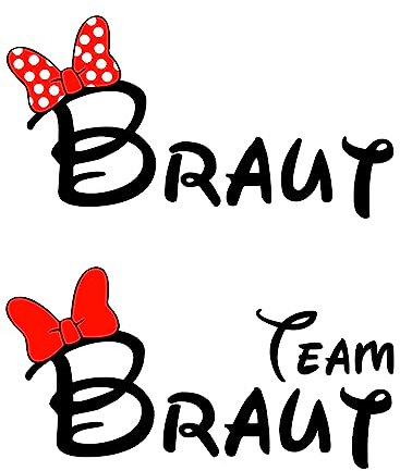 Bügelbild für JGA Hochzeit T-Shirt Braut und Ihr Team Maus Junggesellenabschied Party