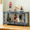 KAILODI Glasvitrine, Vitrine,Vitrine mit Acryl-SchranktüR, Curio-Schrank mit 4 Regalen,Klapp- und Schwebeschranktür, versiegelt und staubdicht, leicht zu reinigen 80×33×40cm Gray