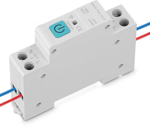 Smart Life WIFI 1P carril DIN para Smart Home,Interruptor automático Wifi carril DIN,Smart Home APP mando a distancia,Vista de varios datos actuales 35 mm montaje en carril DIN