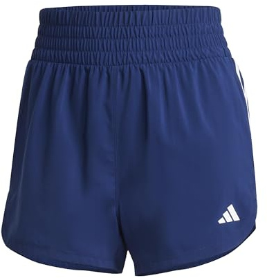 adidas Women's Pacer Training 3-Stripes Woven High-Rise Shorts, Dark Blue/White, M 3 inch