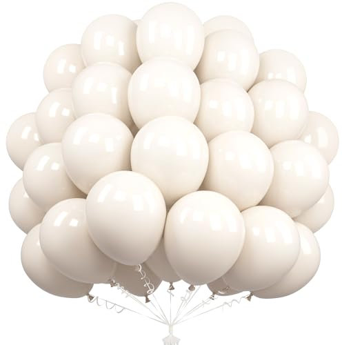 Unisun Sandweiße Luftballons, 50 Stück 12 Zoll Sandweiße Luftballons, Beige Luftballons Für Frauen Männer Jungen Geburtstagsfeier Brautparty Hochzeit Abschlussfeier Jubiläum Festival Dekorationen