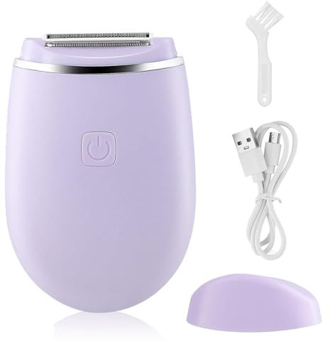 Electric Lady Shaver Bikini Trimmer for Women,Rechargeable Cordless Shaver Painless Body Hair Remover, Portable Electric Razor,Wet&Dry Hair Removal Blade and Cleaning Brush for Face Legs Underarm