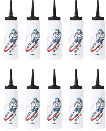 Haztholf 10X Botella de Hockey sobre Hielo de 1000 ML Botella de de Fútbol de Gran Capacidad Portátil Botella Deportiva de Diseño Clásico A