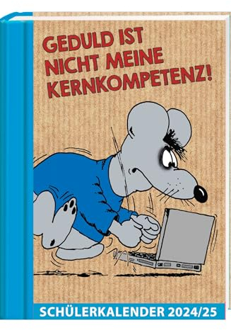 Uli Stein Kalender 2024/2025 - Schülerkalender Buch Hardcover + Aufkleber-Geschenk - Schooltimer für 2024 2025 - Terminplaner 024 2025 mit witzigen Motiven - Cartoon Kalender