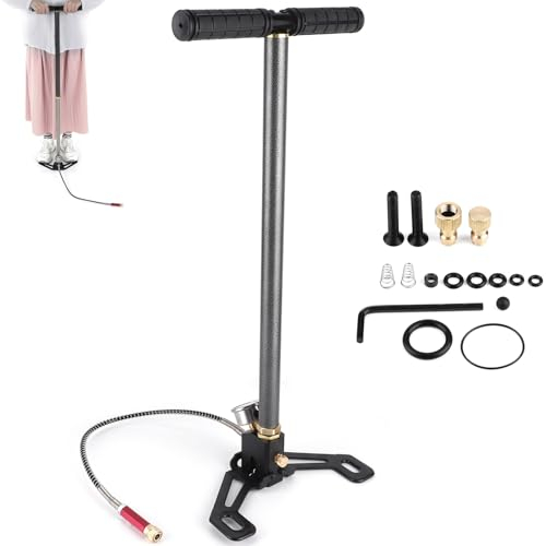 CYTGOUPER High Pressure Hand Pump 3 Stage Airgun,0‑6000psi Tungsten Steel PCP Pump for Air Gun Boat Tire Ball