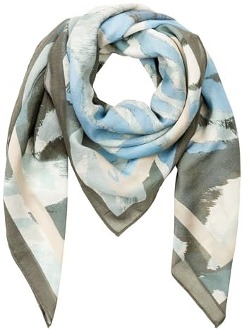 camel active Damen Schal mit Allover Print Grün-Blau, womenswear-OS