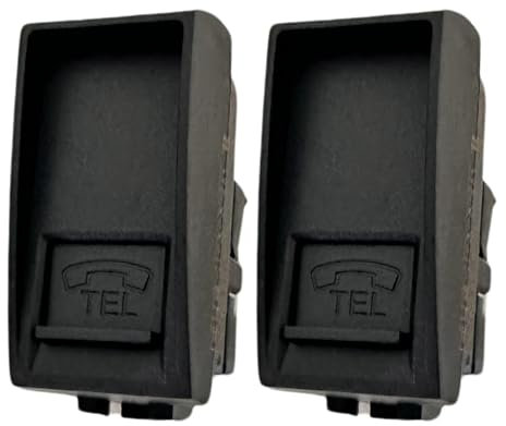 Voltix 2 Pezzi Presa Telefonica da Muro RJ11 Compatibile con Bticino Living Light e Living International, Colore Nero, Alta Qualità (2 Pezzi Presa Telefonica RJ11)