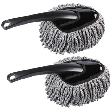 Gatuida 2 Piezas Cepillo para Cera De Coche Plumero Interior Limpieza De Polvo Plumero De Coche para Limpiar El Interior Limpieza del Polvo del Coche Nanofibras Ultrafinas Grey