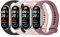 Amzpas 4Stück Armband für Xiaomi Smart Band 9/10/8 Armband Damen Herren,Neues Silikon Sport Ersatzarmbänder Uhrenarmband für Xiaomi Mi Band 10/9/8(Schwarz/Rosa/Starlight/Violett)