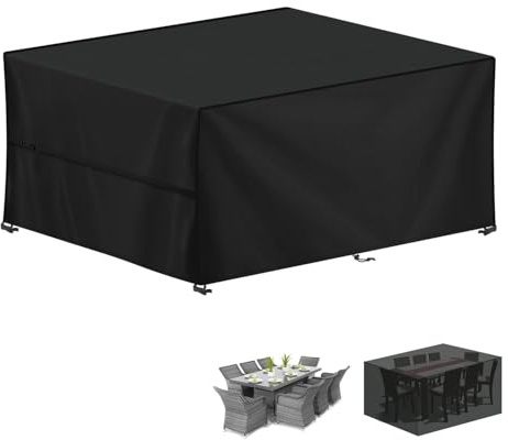 LAMUNI Abdeckung Gartenmöbel Schutzhülle für Gartentische, 245x185x100cm Loungemöbel Abdeckung Wasserdichte Gartenmöbel Abdeckplane Winterfest 420D Oxford Abdeckhauben für Tische, Stühle, Sofas