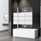 WDWRITTI Duschwand für Badewanne 160x140cm Faltbar Gestreift Glas, 3-teilig Mit Festem Segment Badewannenaufsatz, Duschabtrennung Mit 6mm ESG Glas