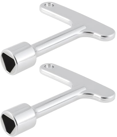 eMagTech 2X Zinc Alloy Rash Bin Lock Key Triangle 8mm Key for Outdoor Metal Trash Can
