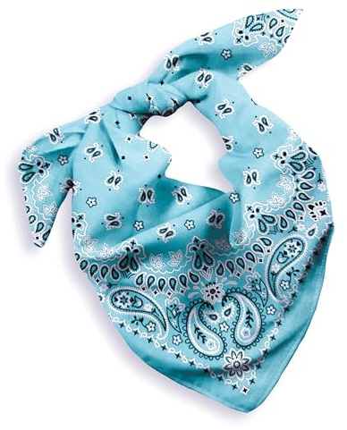 Every-ville Baumwoll-Bandana, Paisley Halstuch, Unisex, 1er Set | 55 × 55 cm, weich, atmungsaktiv und vielseitig, für Damen und Herren, Sport, Motorrad, Haare, Hals, Alltag und Freizeit