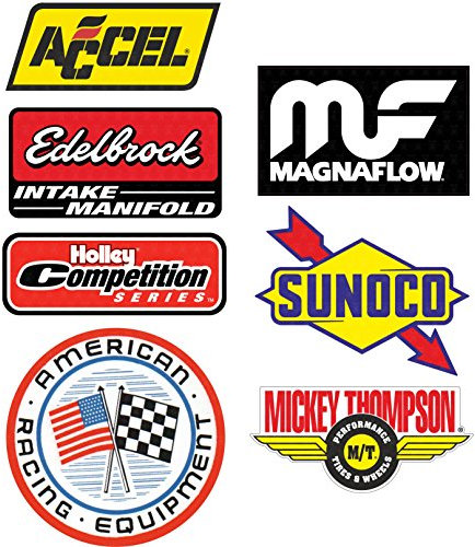 MG631 / Aufkleber Set 7x Breite je ca. 6,5cm Hot Rod V8 USA Oldtimer Old School Retro Vintage Tuning