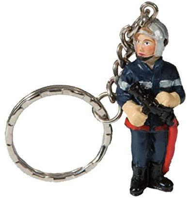 Isideco Schlüsselanhänger Feuerwehrmann mit Löschschlauch