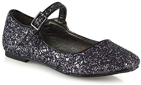 Womens Shoes Glitter Slip On Flats Ladies Mary Jane Strap with Buckle Close Toe Bridesmaid Bridal Flower Girl Ballet Pumps Size 3-9