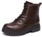 DREAM PAIRS Stivaletti da Combattimento con Lacci Neri per Le Donne Tomaia Idrorepellente Stivaletti Donna Stivali Donna,Size 39,Marrone,Strong-5