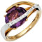 Jobo Damen-Ring aus 585 Gold Bicolor mit Amethyst und 11 Diamanten Größe 54