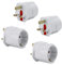 INTIRILIFE 4X Steckdosen Adapter in Weiss - 4er Set UK Typ G auf EU Schuko Steckdosen Stromadapter Reisestecker für z.B. UK, Irland, Singapur, Malaysia - Typ G Reiseadapter Netzstecker Converter