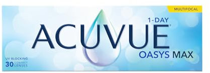 ACUVUE OASYS MAX 1-Day MULTIFOCAL Tageskontaktlinsen – 30 Gleitsichtlinsen für den Nah-, Zwischen- und Fernbereich – Tageskontaktlinsen mit -3.25 dpt und BC 8.4 – UV Schutz & angenehmes Tragegefühl