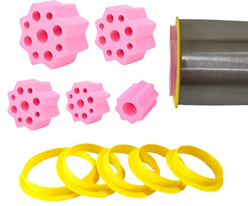 5PCS Cup Turner Foam with 5PCS Tumbler Shields for Epoxy Resin,Tumbler Turner Foams Insert for 1/2 Inch PVC Pipe, Tumbler Spinner Foams Fit 40 oz 30 oz 20 oz 10 ozTumblers Crafting (Pink)