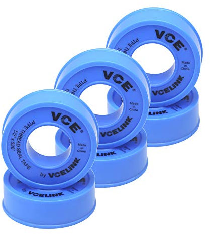 VCELINK PTFE Dichtband PTFE Band Gewinde Dichtungsband Teflonband Gewindedichtband PTFE Tape, 12mm 13m, Blau 6 Stück