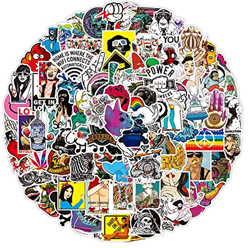 Dheckbluesky Aufkleber 100 Stück, Graffiti Sticker Wasserdicht Vinyl Stickers für Skateboard Laptop Auto Helm Motorrad Fahrrad stebuch Snowboard Koffer
