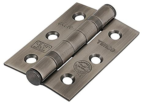 TIMCO Fire Door Hinge for Internal Residential Doors - Ball Bearing Hinge Antique Brass - 76 x 51 x 2.2